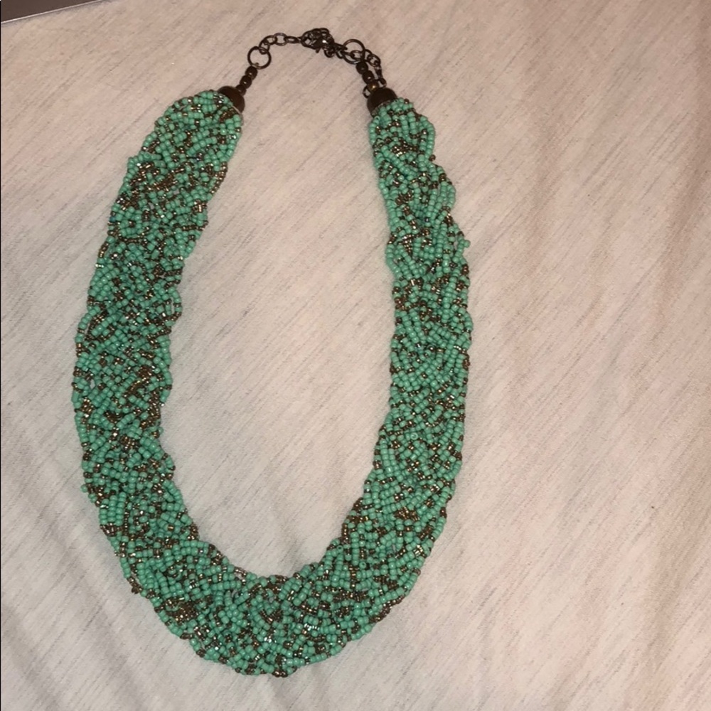 Light blue and gold necklace